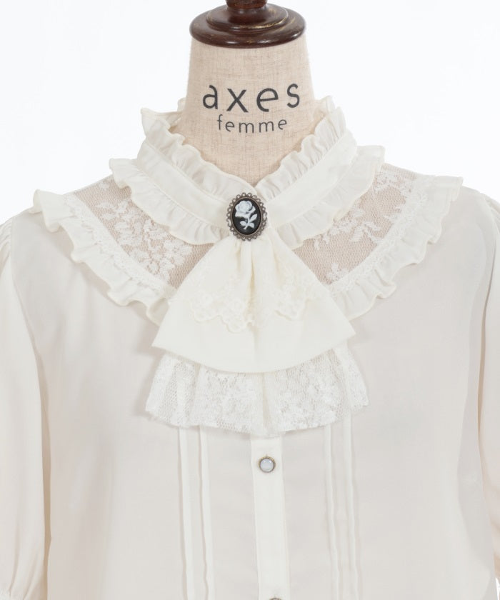 Rose Cameo & Jabot Blouse – axes femme from JAPAN
