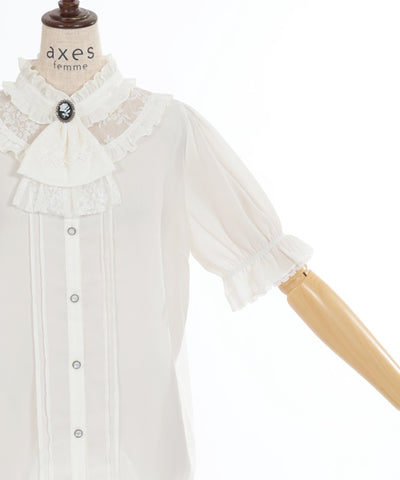 Rose Cameo & Jabot Blouse