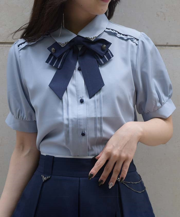 Classic Blouse with Ribbon Tie