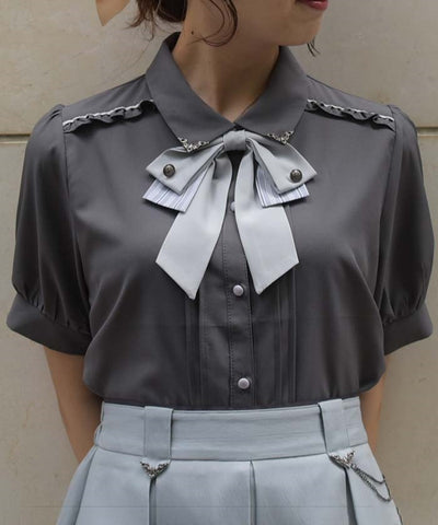 Classic Blouse with Ribbon Tie