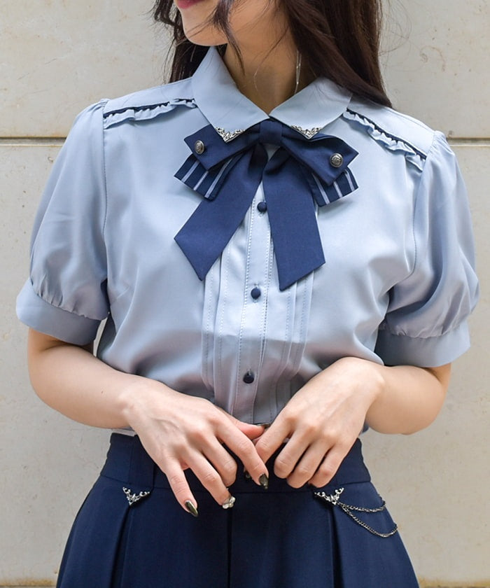 Classic Blouse with Ribbon Tie