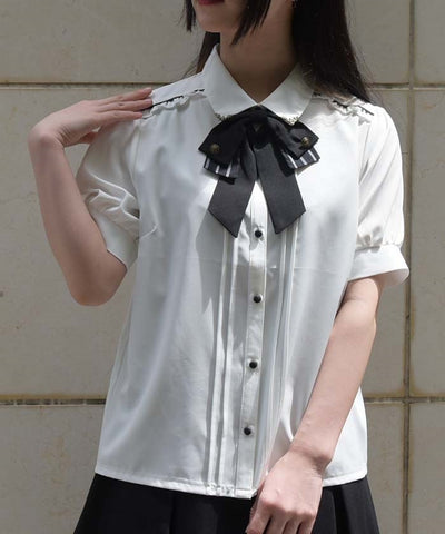 Classic Blouse with Ribbon Tie