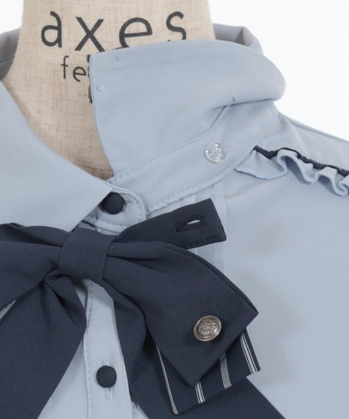 Classic Blouse with Ribbon Tie