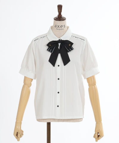 Classic Blouse with Ribbon Tie