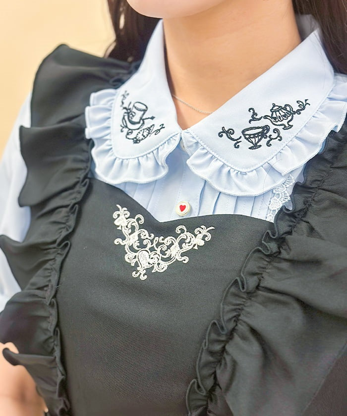 Mad Tea Party Embroidery Blouse