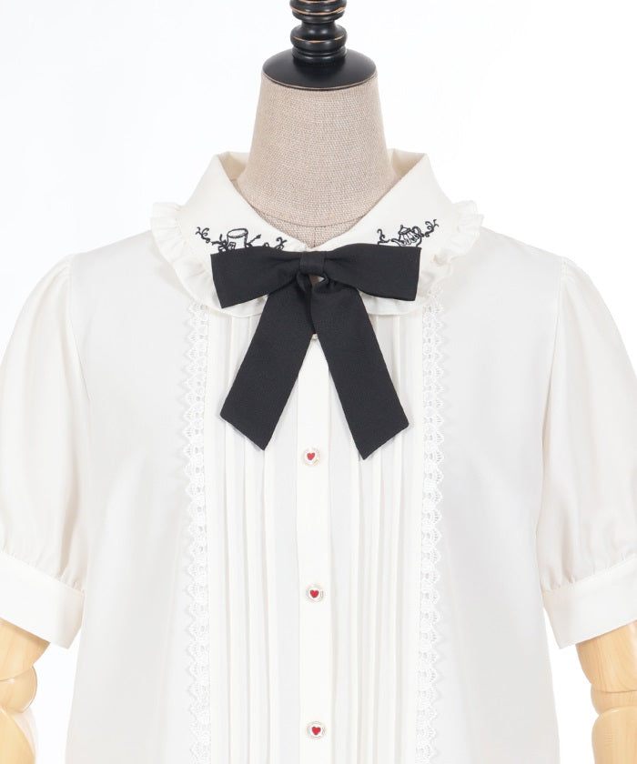 Mad Tea Party Embroidery Blouse