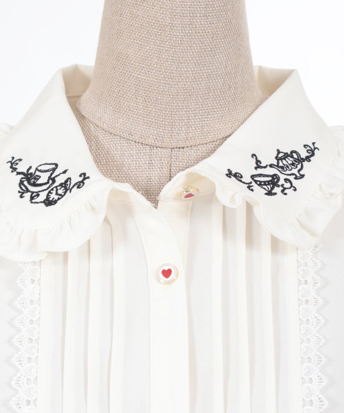 Mad Tea Party Embroidery Blouse