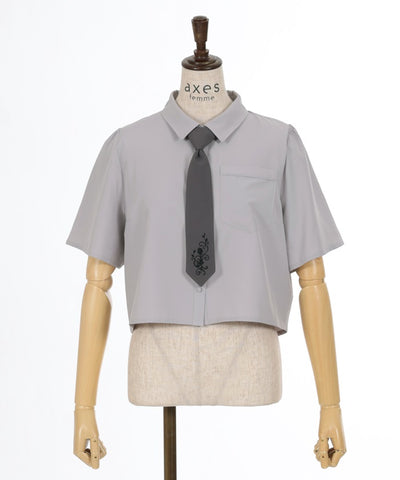 Cropped Shirt with Necktie