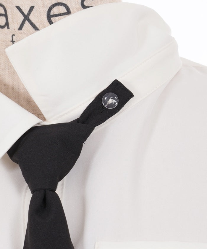 Cropped Shirt with Necktie