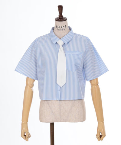 Cropped Shirt with Necktie