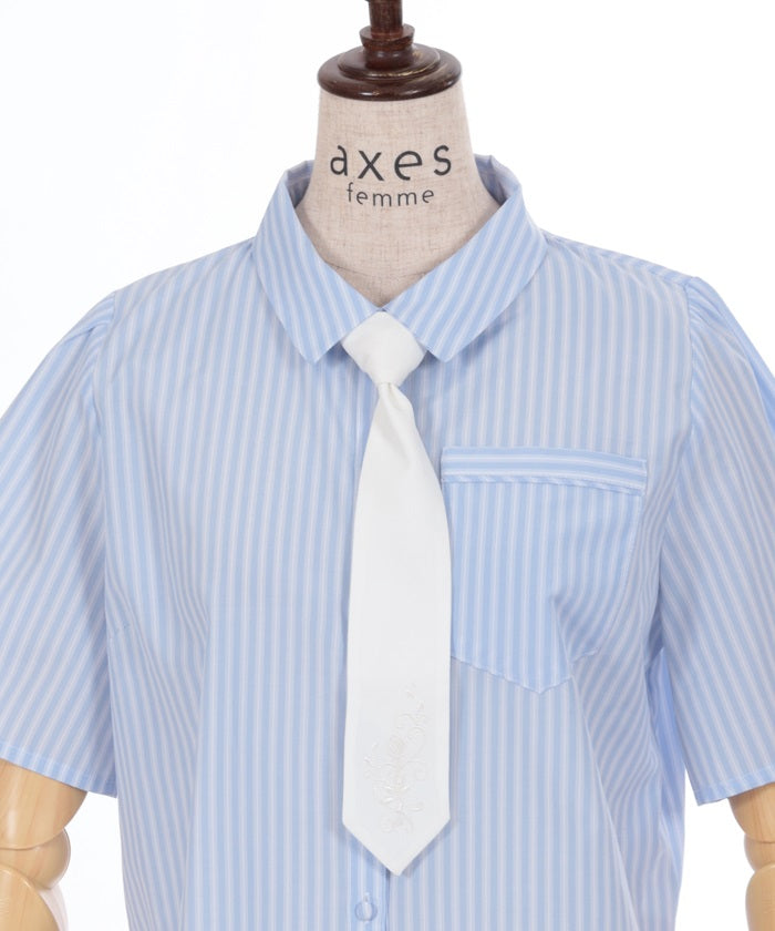 Cropped Shirt with Necktie