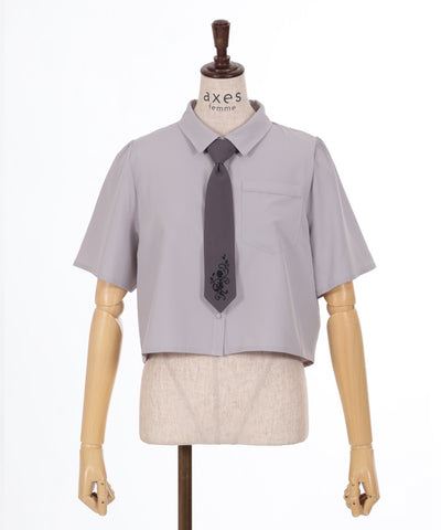 Cropped Shirt with Necktie