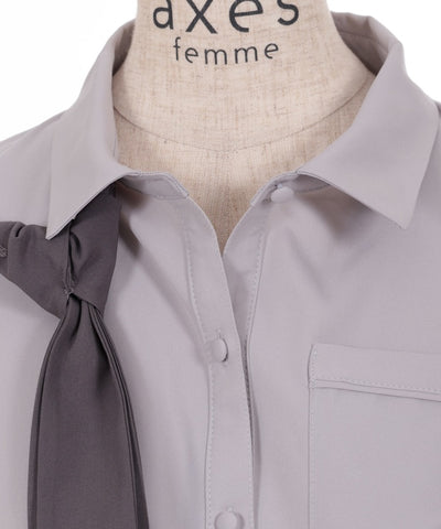 Cropped Shirt with Necktie