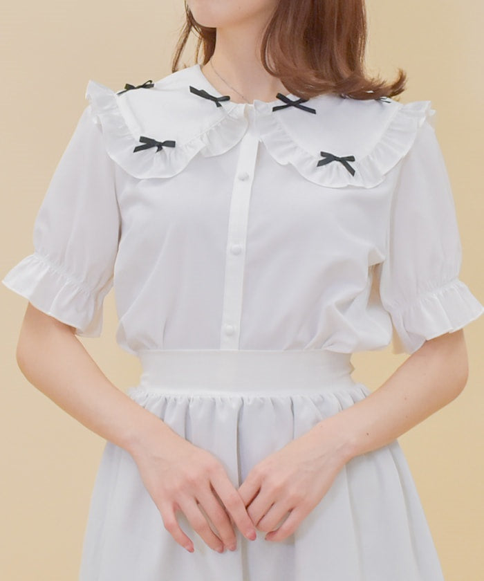 Petit Ribbon Big Collar Blouse