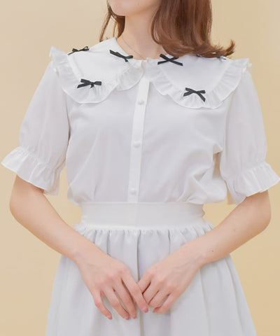 Petit Ribbon Big Collar Blouse