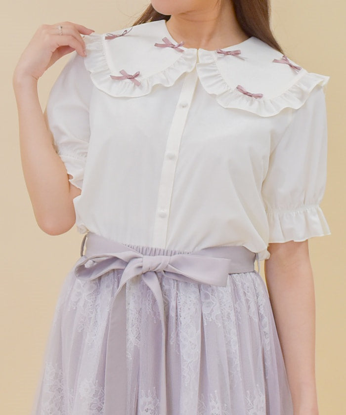 Petit Ribbon Big Collar Blouse