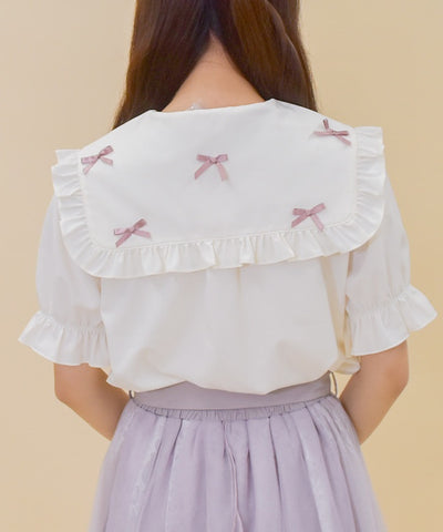 Petit Ribbon Big Collar Blouse