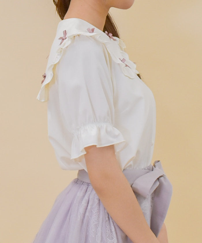 Petit Ribbon Big Collar Blouse