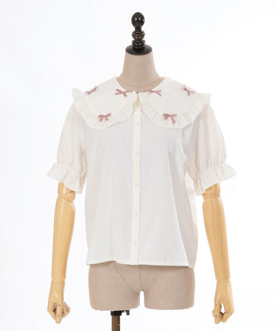 Petit Ribbon Big Collar Blouse