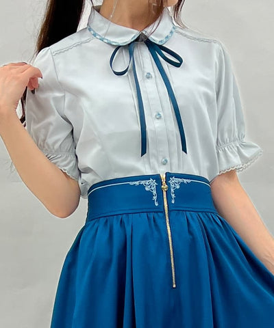 Piping & Ribbon Blouse