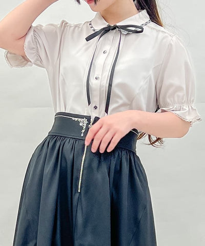 Piping & Ribbon Blouse