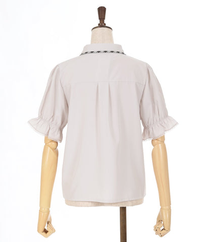 Piping & Ribbon Blouse