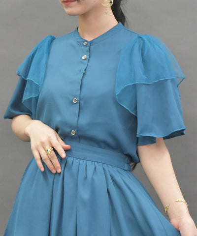 Frill Sleeve Short-Sleeved Blouse