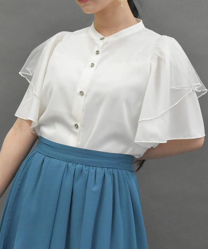 Frill Sleeve Short-Sleeved Blouse