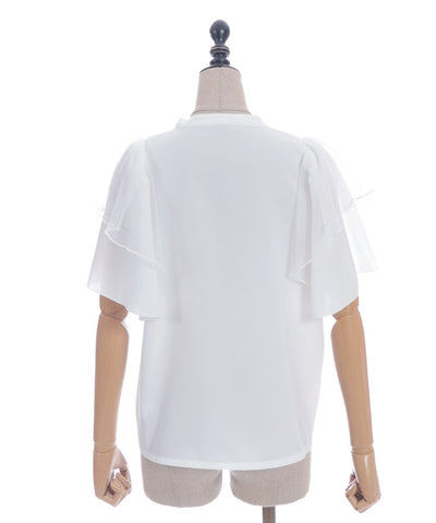 Frill Sleeve Short-Sleeved Blouse