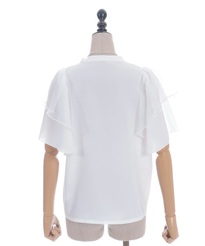 Frill Sleeve Short-Sleeved Blouse