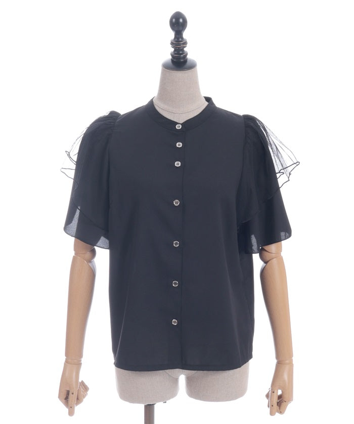 Frill Sleeve Short-Sleeved Blouse