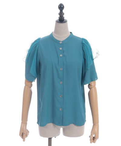 Frill Sleeve Short-Sleeved Blouse