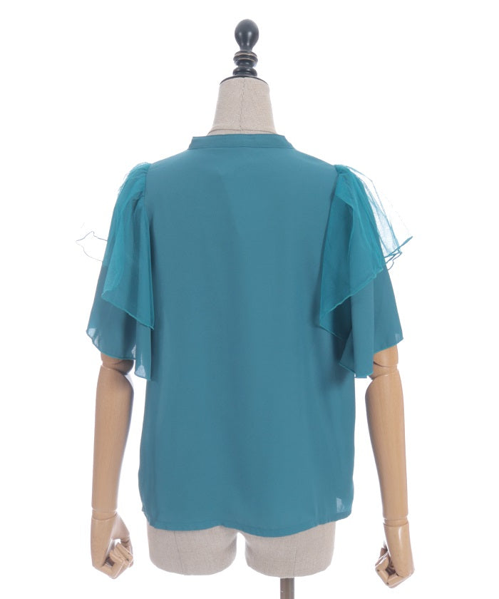Frill Sleeve Short-Sleeved Blouse