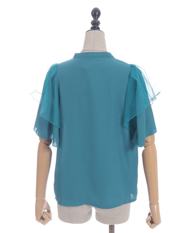 Frill Sleeve Short-Sleeved Blouse