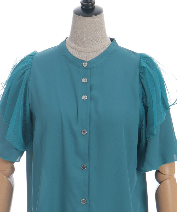 Frill Sleeve Short-Sleeved Blouse