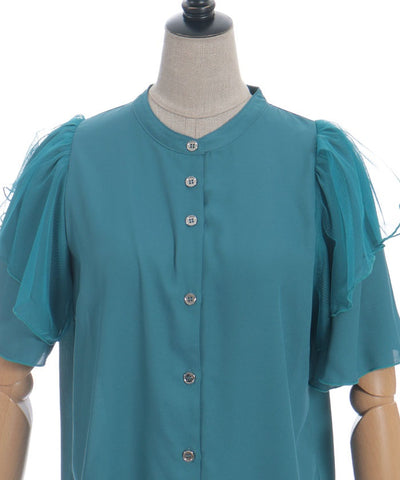 Frill Sleeve Short-Sleeved Blouse