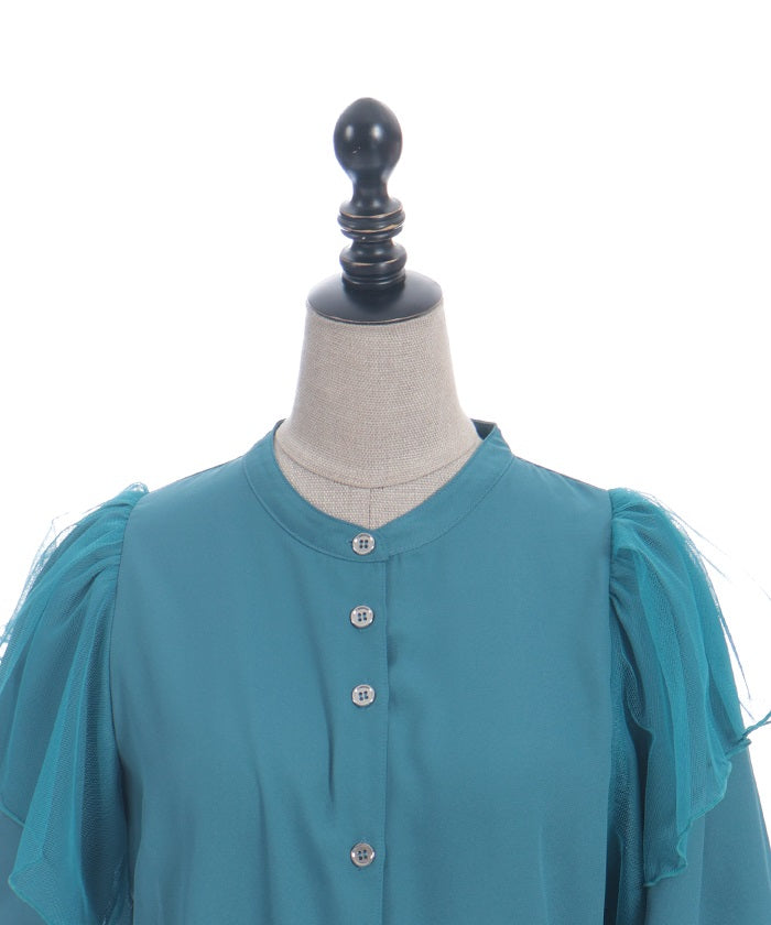 Frill Sleeve Short-Sleeved Blouse