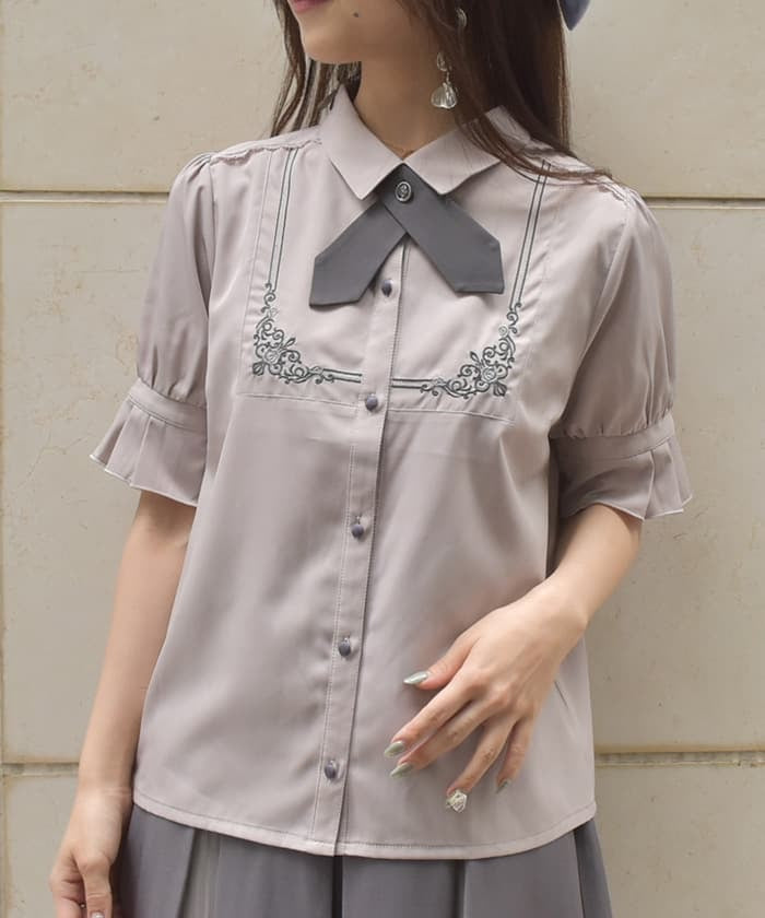 Chinese Button Short Bolero Blouse – axes femme from JAPAN