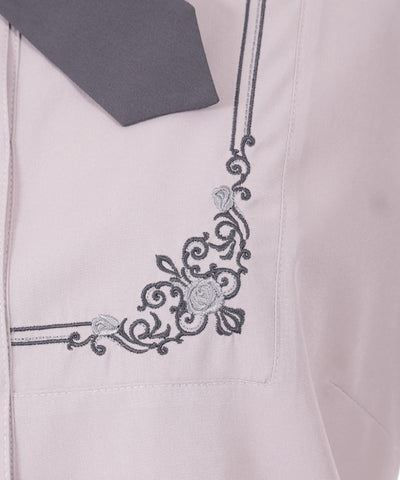 Cross Tie Embroidery Blouse