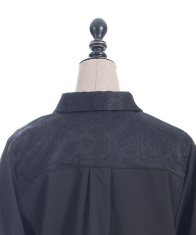 Metal Tip Collar Short Sleeve Blouse