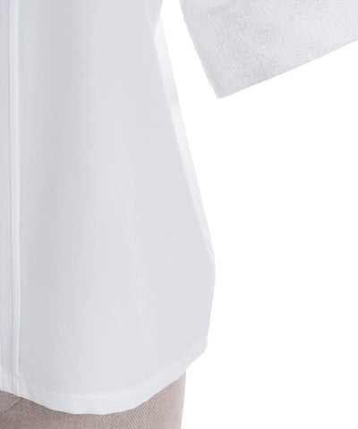 Metal Tip Collar Short Sleeve Blouse