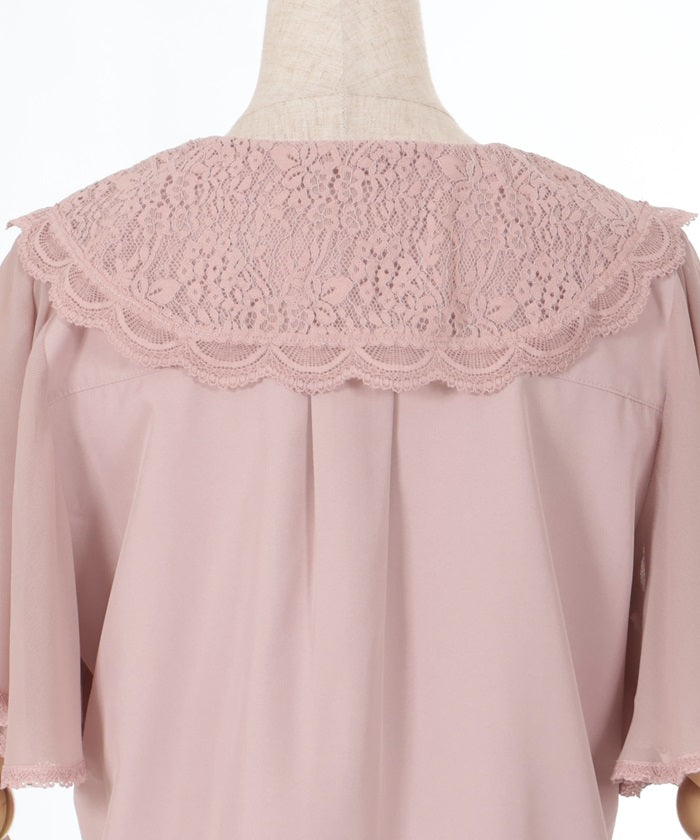 Lace Sailor Embroidery Blouse