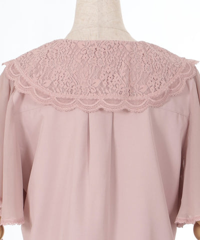 Lace Sailor Embroidery Blouse