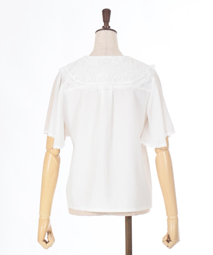 Lace Sailor Embroidery Blouse