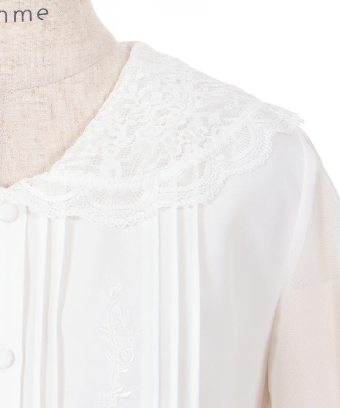 Lace Sailor Embroidery Blouse