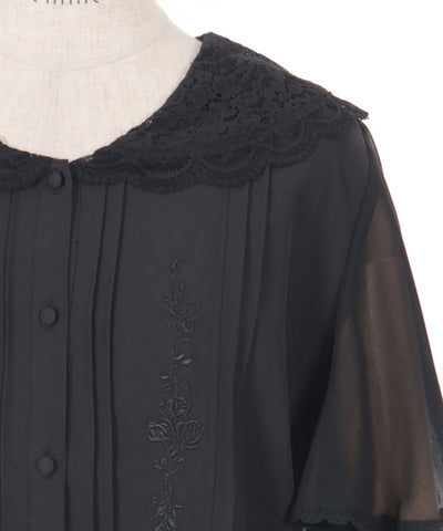 Lace Sailor Embroidery Blouse