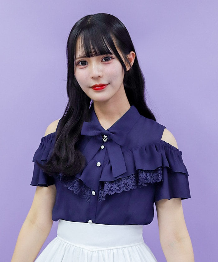 Marine Charm Ribbon Blouse