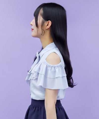 Marine Charm Ribbon Blouse