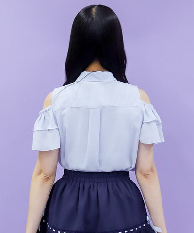 Marine Charm Ribbon Blouse