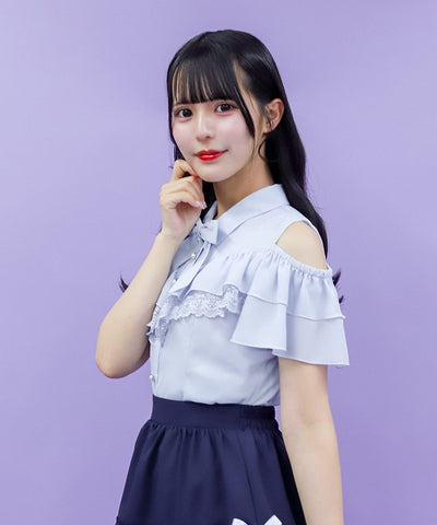 Marine Charm Ribbon Blouse